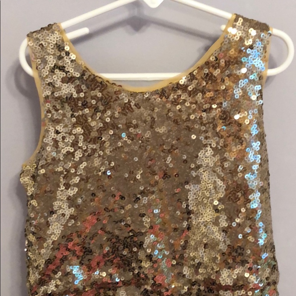 Gap gold sequin dress